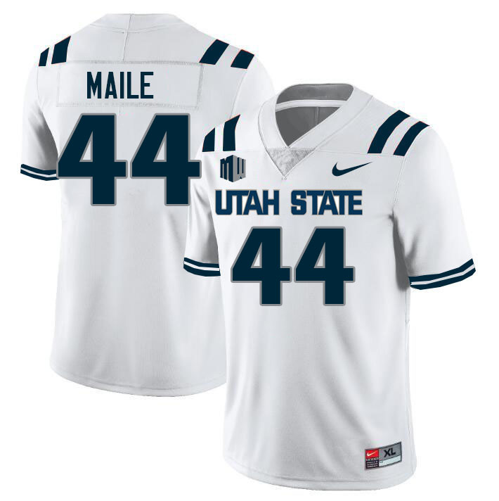Utah State Aggies #44 Bo Maile College Football Jerseys Stitched Sale-White